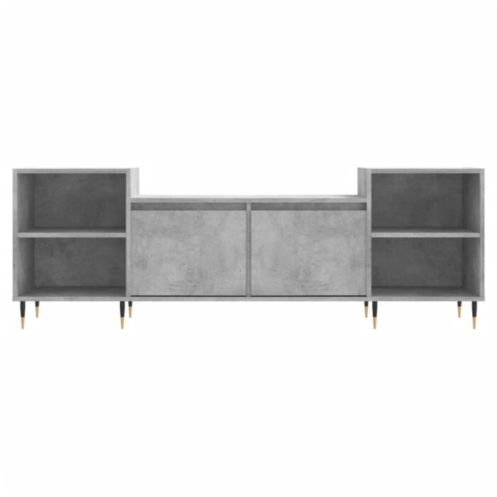 Meuble TV Gris béton 160x35x55 cm Bois d'ingénierie – Image 3