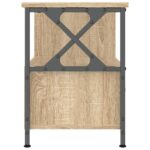Meuble TV chêne sonoma 90x33x45 cm bois d'ingénierie et fer – Image 5