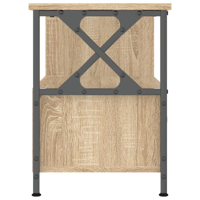 Meuble TV chêne sonoma 90x33x45 cm bois d'ingénierie et fer – Image 5