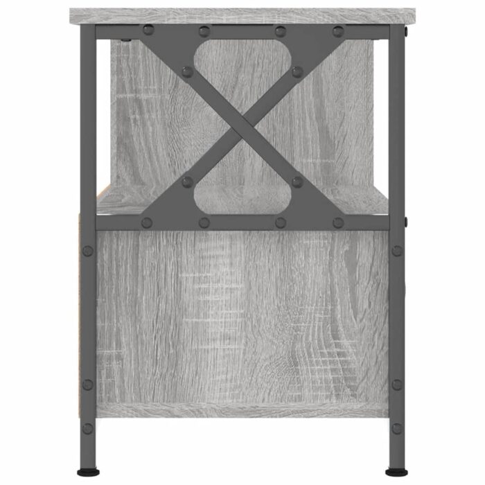 Meuble TV sonoma gris 90x33x45 cm bois d'ingénierie et fer – Image 5