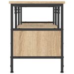 Meuble TV chêne sonoma 100x35x45 cm bois d'ingénierie et fer – Image 3