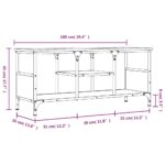 Meuble TV chêne sonoma 100x35x45 cm bois d'ingénierie et fer – Image 7