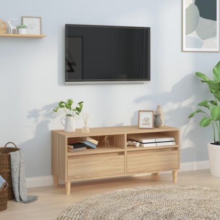 Meuble TV chêne sonoma 100x34,5x44,5 cm bois d'ingénierie