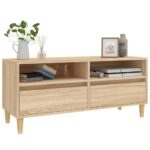 Meuble TV chêne sonoma 100x34,5x44,5 cm bois d'ingénierie – Image 2