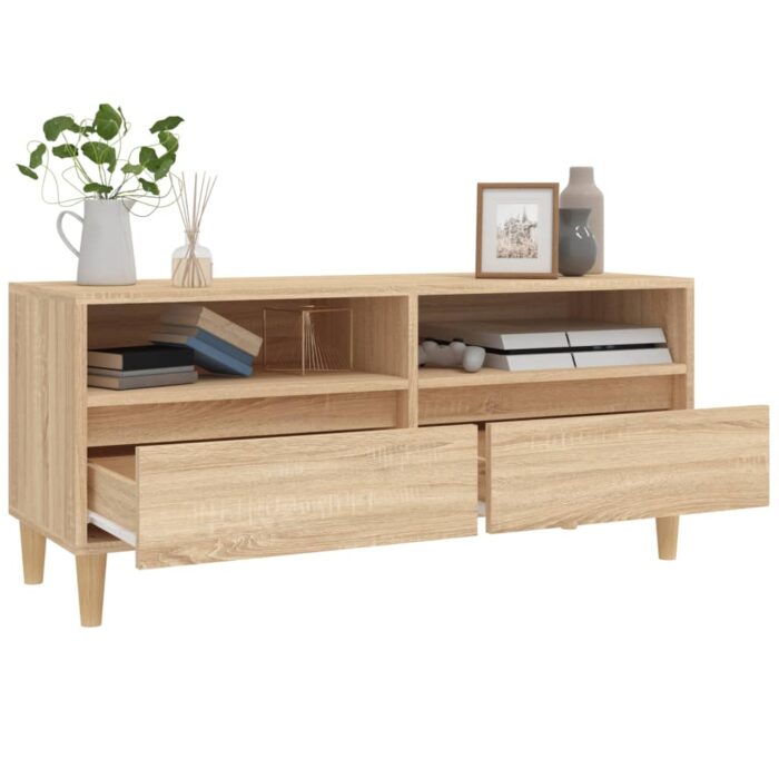 Meuble TV chêne sonoma 100x34,5x44,5 cm bois d'ingénierie – Image 3