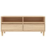 Meuble TV chêne sonoma 100x34,5x44,5 cm bois d'ingénierie – Image 4