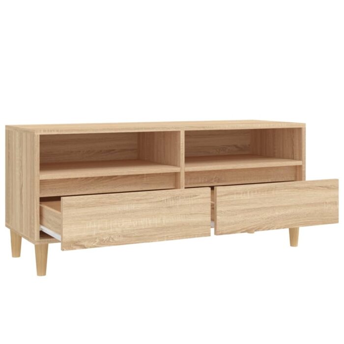 Meuble TV chêne sonoma 100x34,5x44,5 cm bois d'ingénierie – Image 6