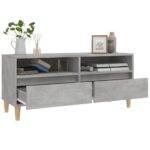 Meuble TV gris béton 100x34,5x44,5 cm bois d'ingénierie – Image 3