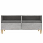 Meuble TV gris béton 100x34,5x44,5 cm bois d'ingénierie – Image 4