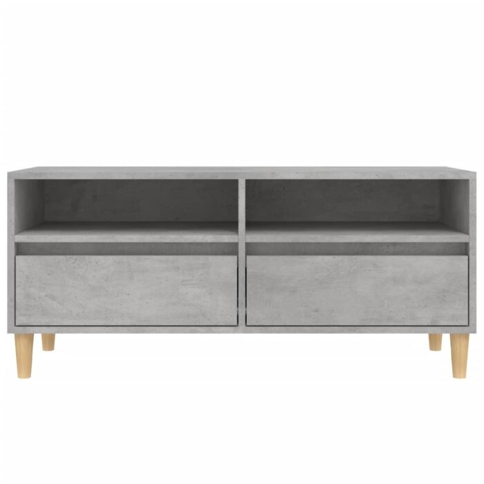 Meuble TV gris béton 100x34,5x44,5 cm bois d'ingénierie – Image 4