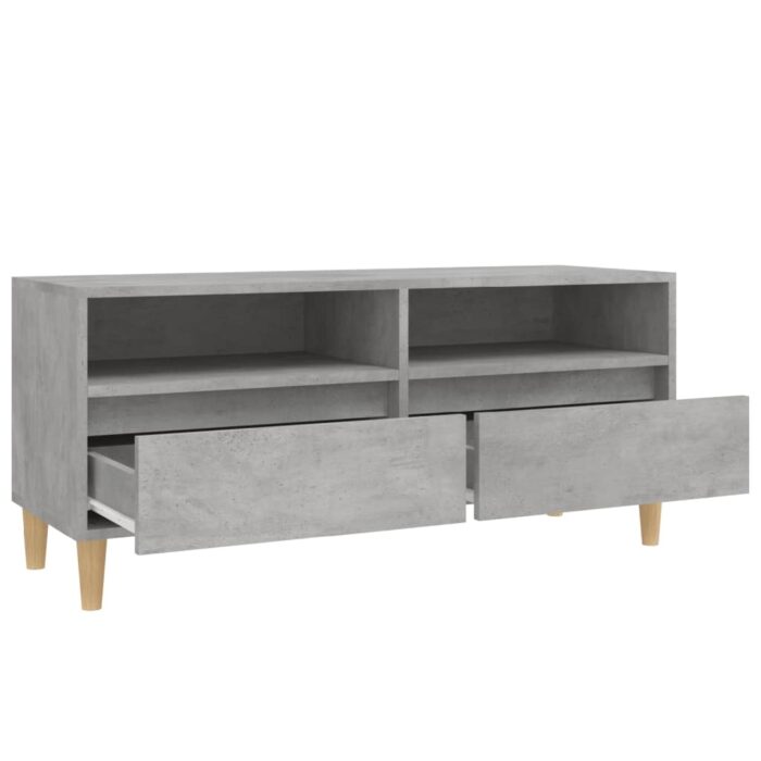 Meuble TV gris béton 100x34,5x44,5 cm bois d'ingénierie – Image 6