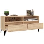 Meuble TV chêne sonoma 100x34,5x44,5 cm bois d'ingénierie – Image 3