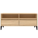 Meuble TV chêne sonoma 100x34,5x44,5 cm bois d'ingénierie – Image 4
