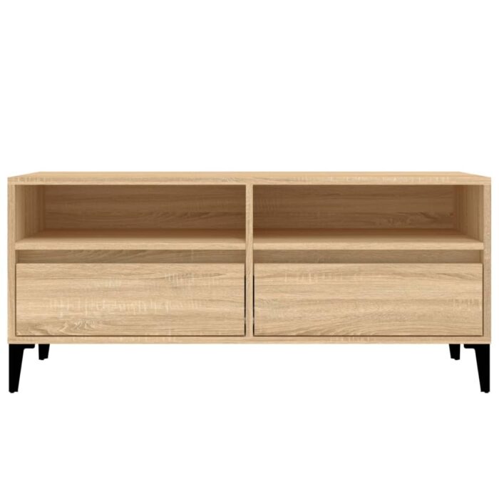 Meuble TV chêne sonoma 100x34,5x44,5 cm bois d'ingénierie – Image 4
