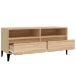 Meuble TV chêne sonoma 100x34,5x44,5 cm bois d'ingénierie – Image 6