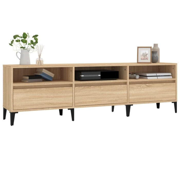 Meuble TV chêne sonoma 150x30x44,5 cm bois d'ingénierie – Image 2
