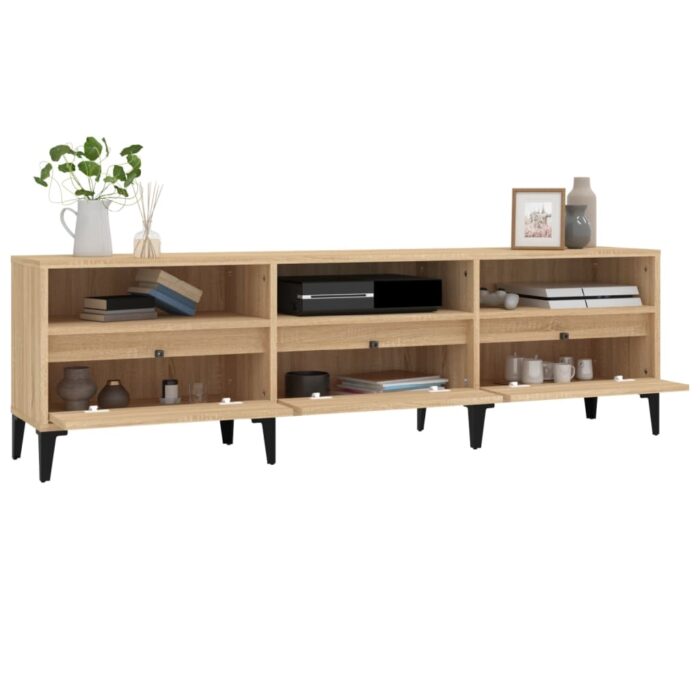 Meuble TV chêne sonoma 150x30x44,5 cm bois d'ingénierie – Image 3