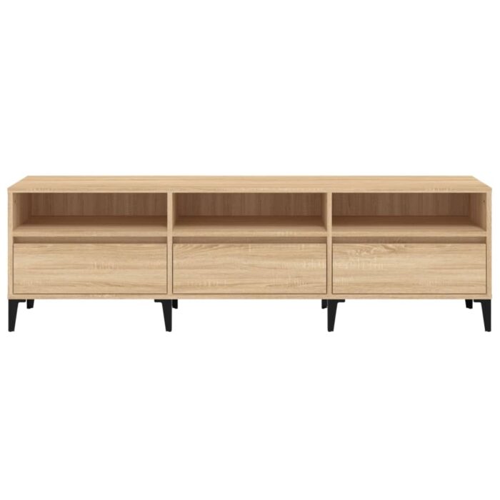 Meuble TV chêne sonoma 150x30x44,5 cm bois d'ingénierie – Image 4