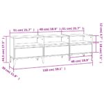 Meuble TV chêne fumé 150x30x44,5 cm bois d'ingénierie – Image 8