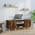 Armoire à disques chêne fumé 121x38x48 cm bois d'ingénierie