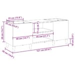Armoire à disques chêne fumé 121x38x48 cm bois d'ingénierie – Image 6