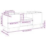 Armoire à disques chêne marron 121x38x48 cm bois d'ingénierie – Image 6