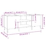 Armoire à disques chêne marron 121x38x48 cm bois d'ingénierie – Image 6