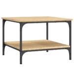Table basse chêne sonoma 55x55x40 cm bois d'ingénierie – Image 3