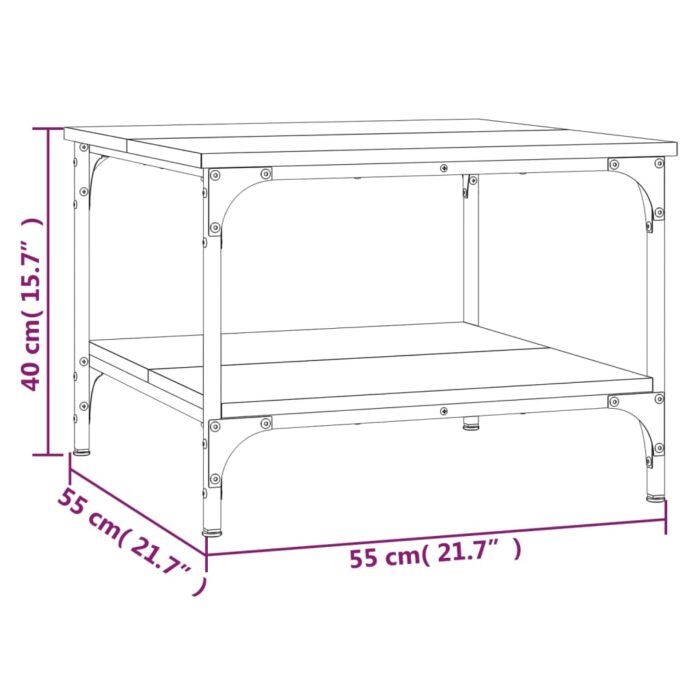 Table basse chêne sonoma 55x55x40 cm bois d'ingénierie – Image 7