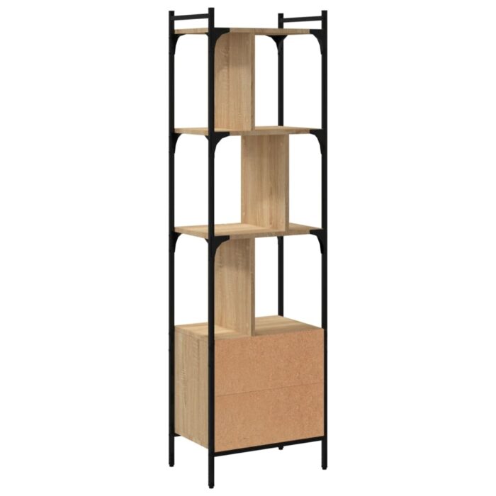 Bibliothèque avec porte chêne sonoma 44,5x30x154,5 cm – Image 4
