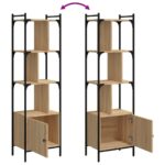 Bibliothèque avec porte chêne sonoma 44,5x30x154,5 cm – Image 5