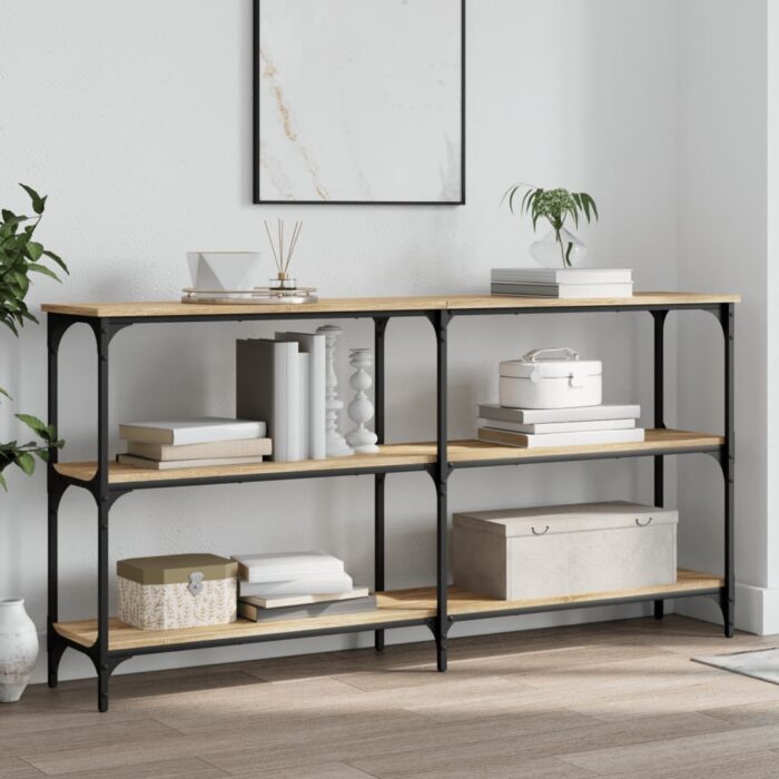 834106_1.jpg Table console chêne sonoma 150x29x75 cm bois d'ingénierie – Image 1