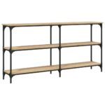 Table console chêne sonoma 150x29x75 cm bois d'ingénierie – Image 4