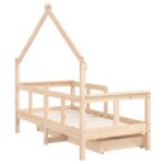 Cadre de lit enfant avec tiroirs 70x140 cm bois de pin massif – Image 5