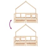 Cadre de lit enfant avec tiroirs 70x140 cm bois de pin massif – Image 7