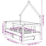 Cadre de lit enfant avec tiroirs 70x140 cm bois de pin massif – Image 9