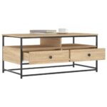 Table basse chêne sonoma 100x51x45 cm bois d'ingénierie – Image 2