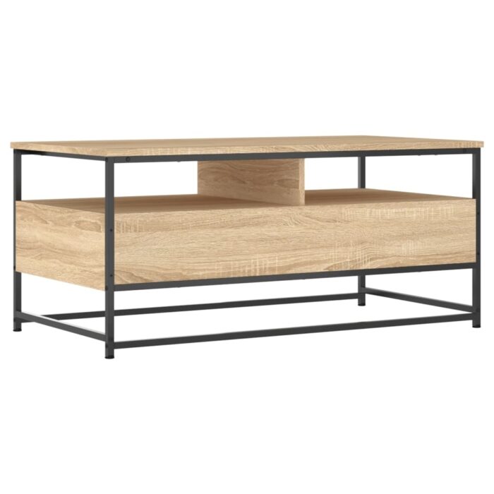 Table basse chêne sonoma 100x51x45 cm bois d'ingénierie – Image 6