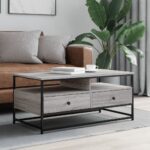 Table basse sonoma gris 100x51x45 cm bois d'ingénierie