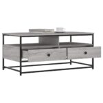 Table basse sonoma gris 100x51x45 cm bois d'ingénierie – Image 2