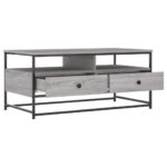 Table basse sonoma gris 100x51x45 cm bois d'ingénierie – Image 3