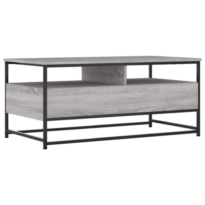 Table basse sonoma gris 100x51x45 cm bois d'ingénierie – Image 6