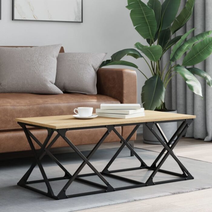 Table basse chêne sonoma 100x49x40 cm bois d'ingénierie – Image 1