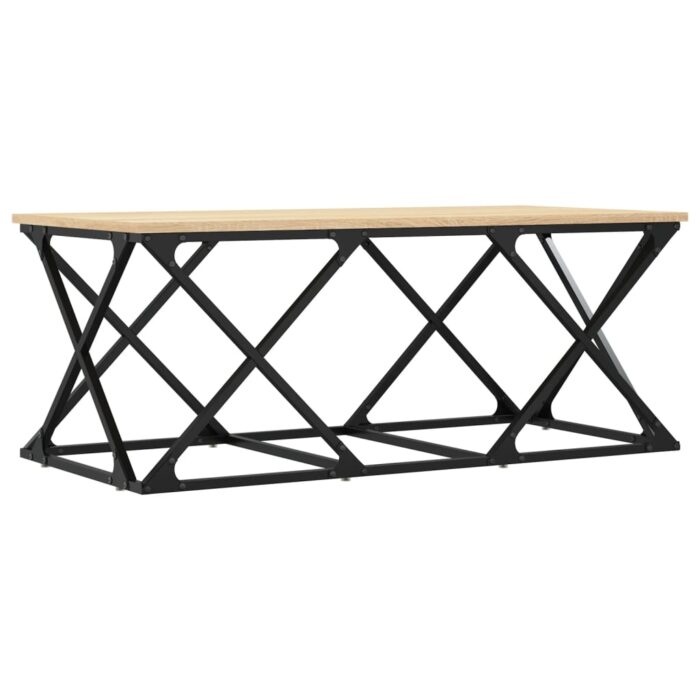 Table basse chêne sonoma 100x49x40 cm bois d'ingénierie – Image 4
