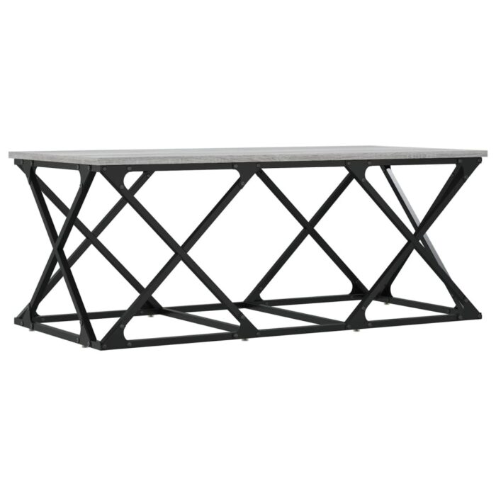Table basse sonoma gris 100x49x40 cm bois d'ingénierie – Image 4