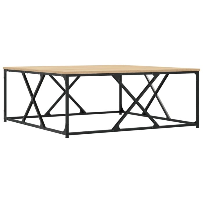 Table basse chêne sonoma 100x100x40 cm bois d'ingénierie – Image 3