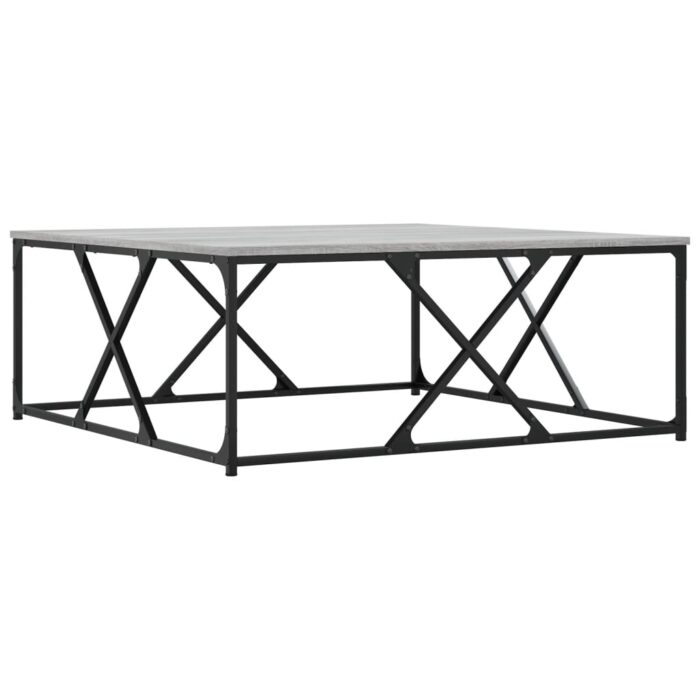 Table basse sonoma gris 100x100x40 cm bois d'ingénierie – Image 3