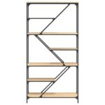 Bibliothèque chêne sonoma 91x36x176 cm bois ingénierie et acier – Image 2