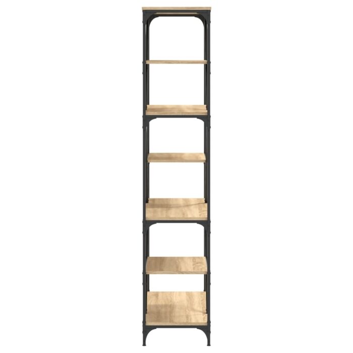 Bibliothèque chêne sonoma 91x36x176 cm bois ingénierie et acier – Image 3