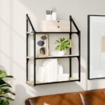 Étagère murale 3 niveaux chêne sonoma 60x21x78,5 cm